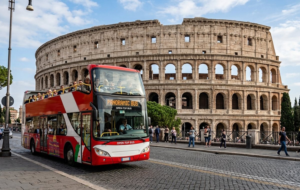 Colosseo con audioguida + bus panoramico